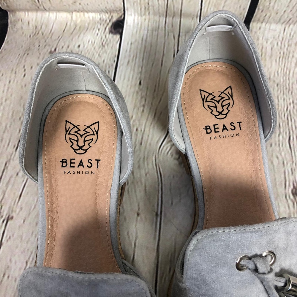 Adorable Gray  Tassel Loafer Flats Slip on Shoes - Picture 4 of 7